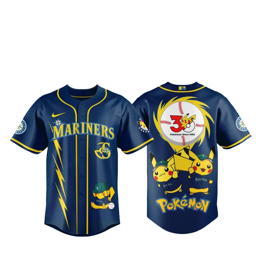Seattle Mariners x Pokémon Celebrates 30 Years Baseball Jersey 2026 - Tazila