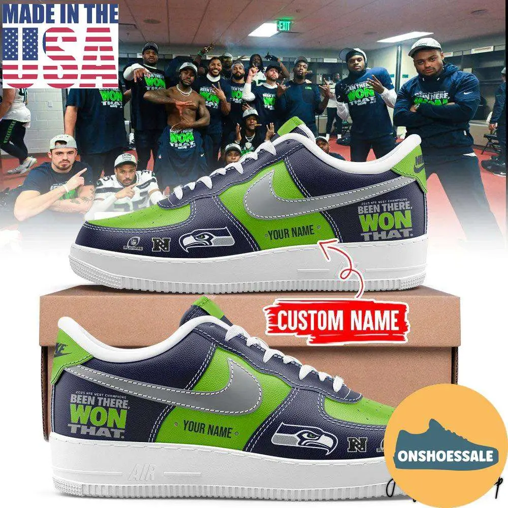 Seattle Seahawks 2026 NFC West Division Champs AF1 Sneakers, Gift For Fans - Best Gift Shoes Seattle Seahawks 2026 NFC West Division Champs AF1 Sneakers, Gift For Fans - Best Gift Shoes - Image 1