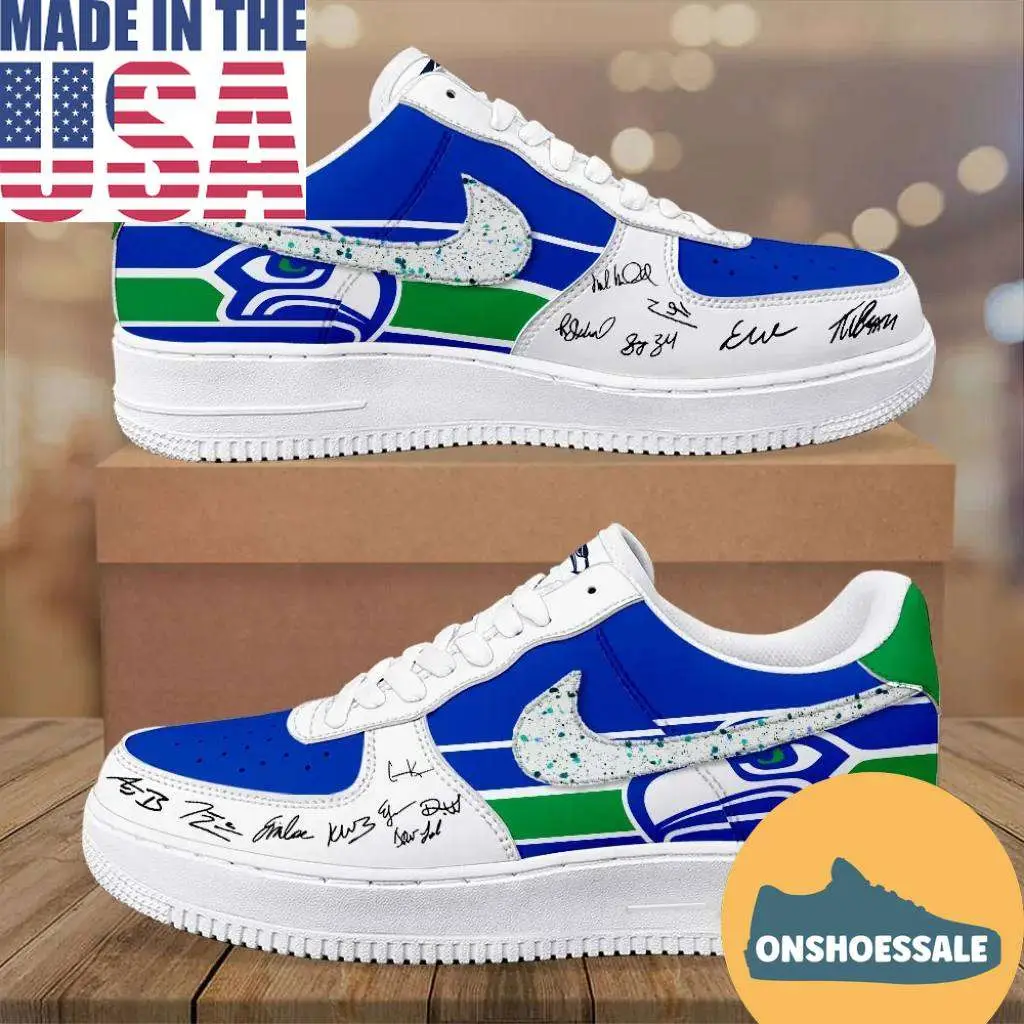 Seattle Seahawks Air Force 1 Custom Sneakers NFL Fan Shoes Personalized Name - Best Gift Shoes Seattle Seahawks Air Force 1 Custom Sneakers NFL Fan Shoes Personalized Name - Best Gift Shoes - Image 1