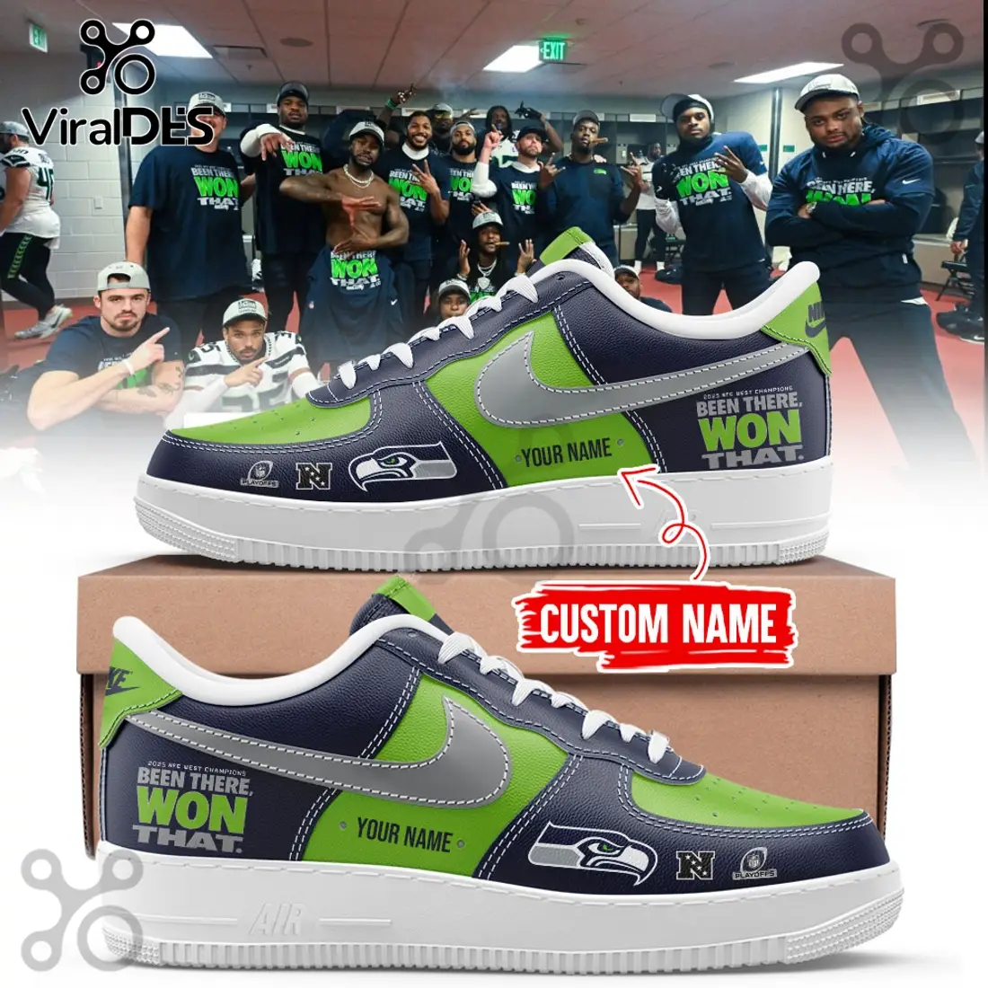 Seattle Seahawks NFC West Champions Custom Air Force 1