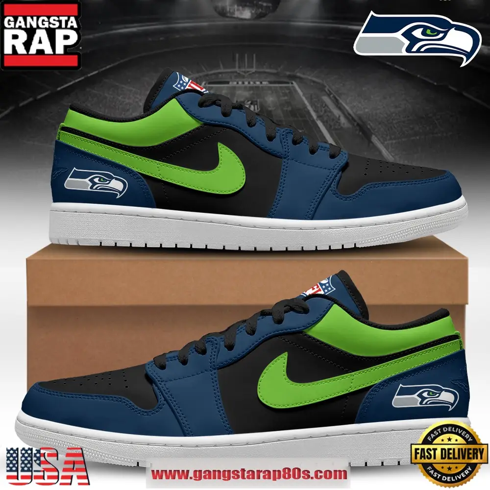 Seattle Seahawks NFL Legacy Premium Running Sneakers Shoes Seattle Seahawks NFL Legacy Premium Running Sneakers Shoes - Image 1