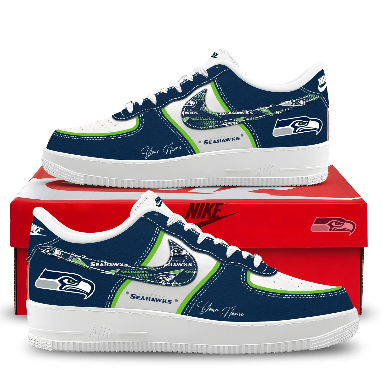 Seattle Seahawks Personalized Air Force 1 Shoes | LK38