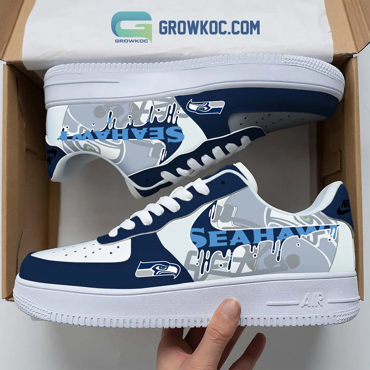 Seattle Seahawks Team Logo Fan Air Force 1 Shoes