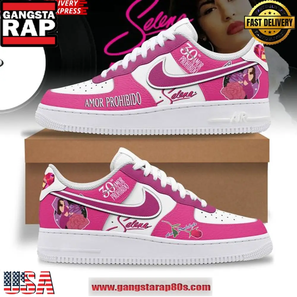 Selena 30th Anniversary Amor Prohibido Air Force 1 Sneakers Shoes