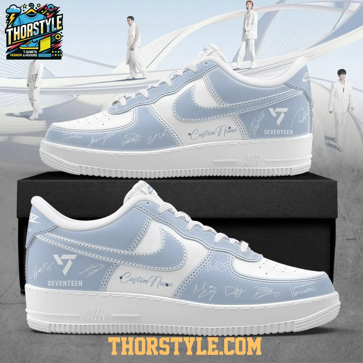 Seventeen New World Tour 2026 Signature Personalized Air Force 1 Shoes Seventeen New World Tour 2026 Signature Personalized Air Force 1 Shoes - Image 1