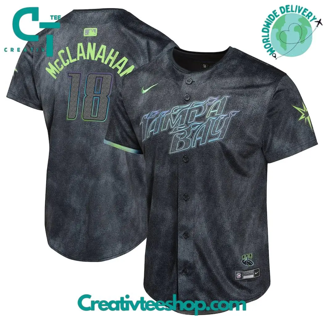 Shane Mcclanahan Tampa Bay Rays Youth 2024 City Connect Baseball Jersey