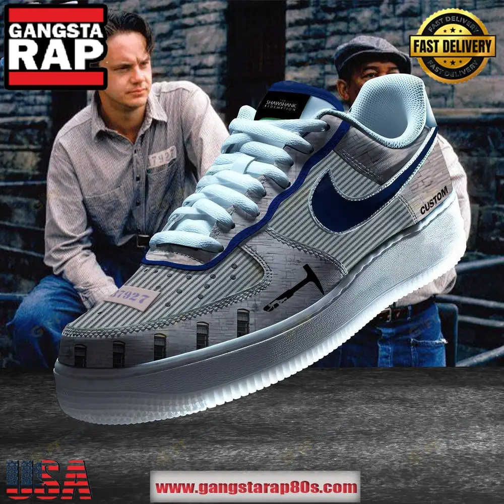 Shawshank Redemption Limited Edition Air Force 1 Running Sneakers Shoes Shawshank Redemption Limited Edition Air Force 1 Running Sneakers Shoes - Image 1