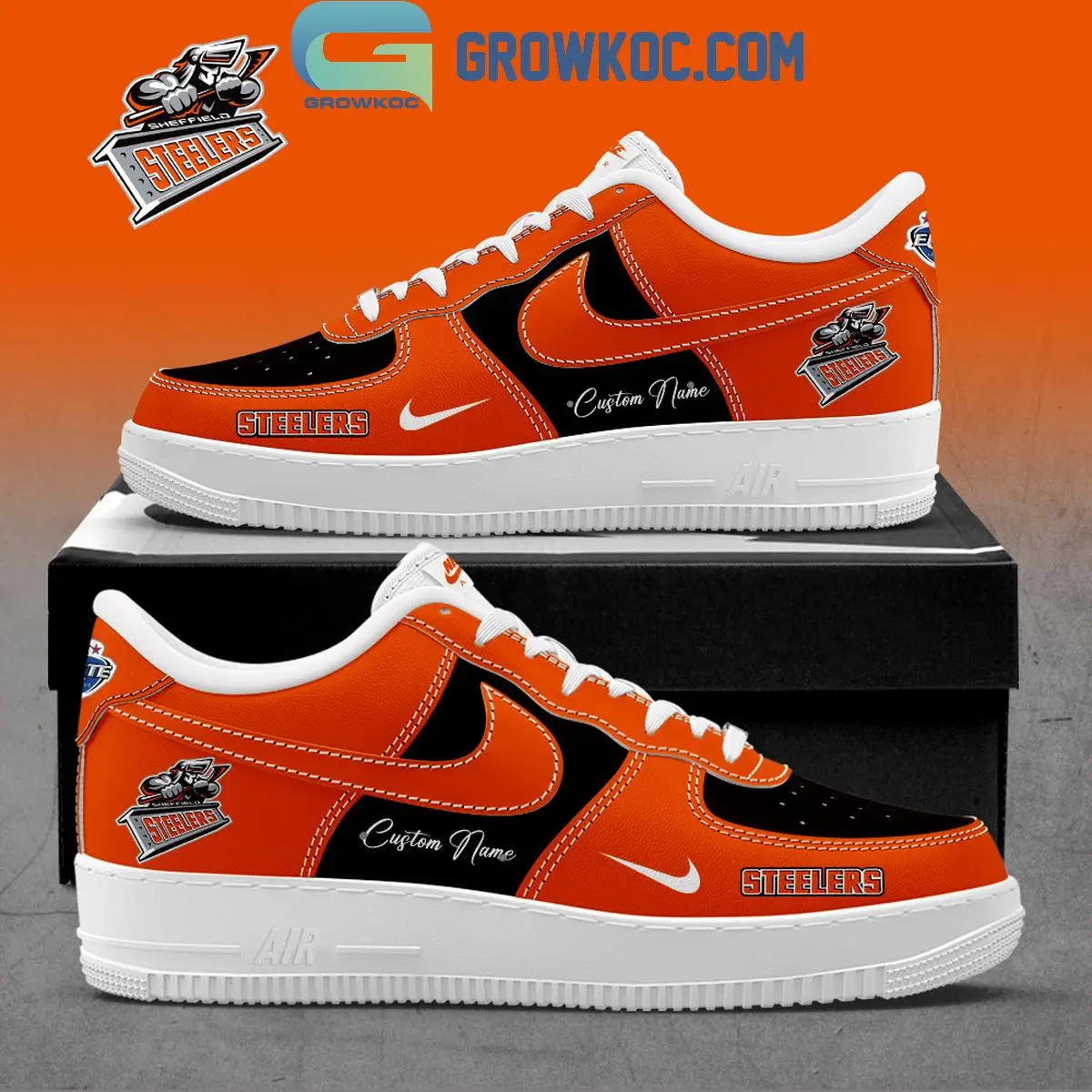 Sheffield Steelers Hockey Custom Air Force 1 Shoes Sheffield Steelers Hockey Custom Air Force 1 Shoes - Image 1