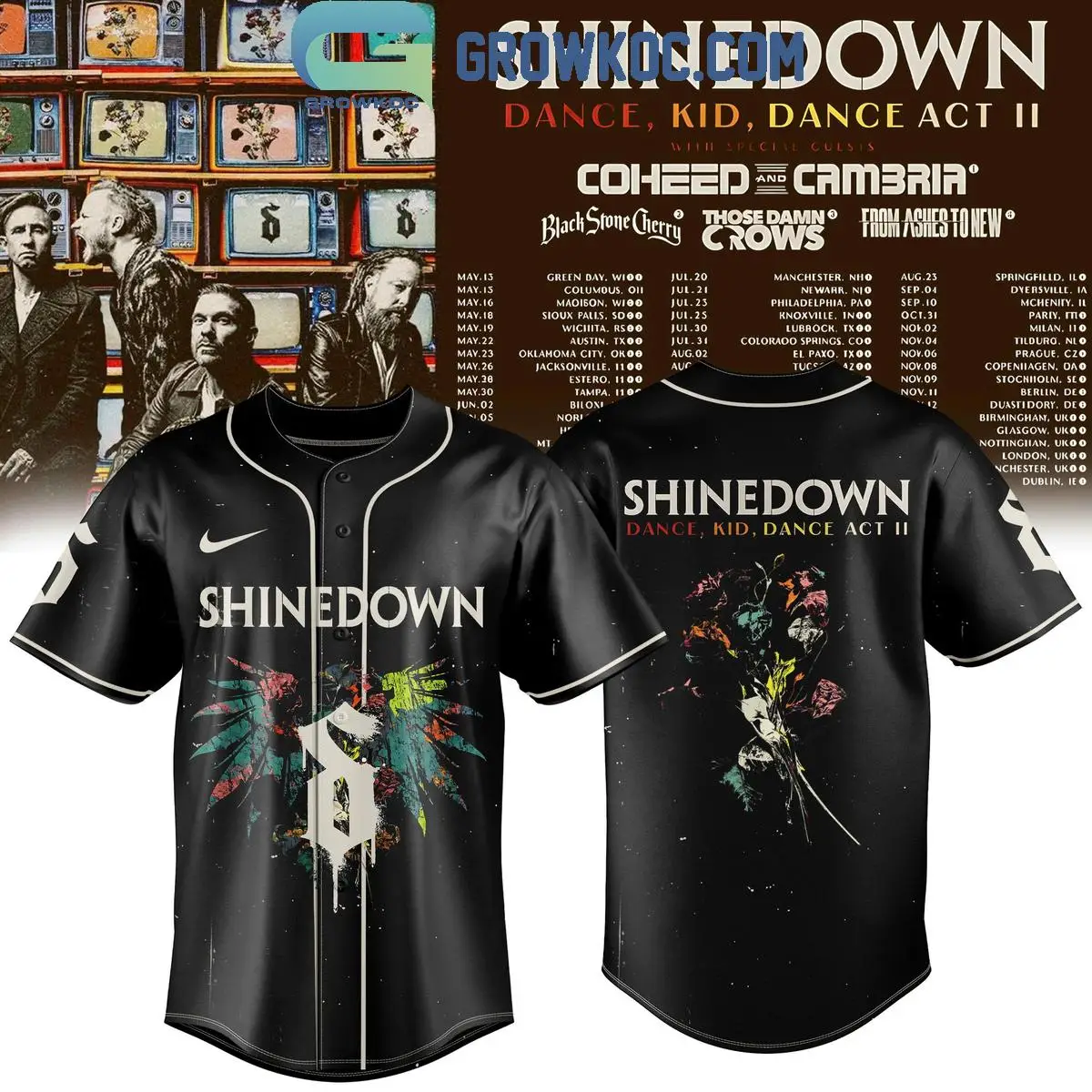 Shinedown Dance, Kid, Dance Act II World Tour Jersey