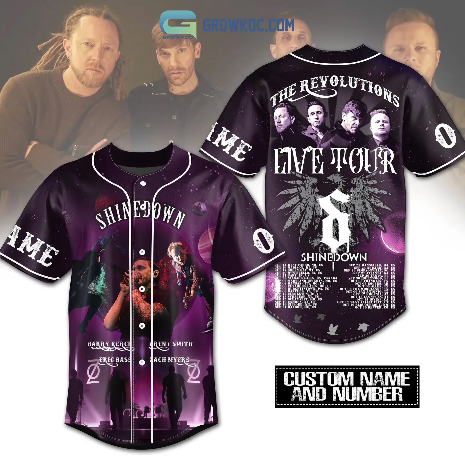 Shinedown The Revolutions Live Tour Personalized Baseball Jersey
