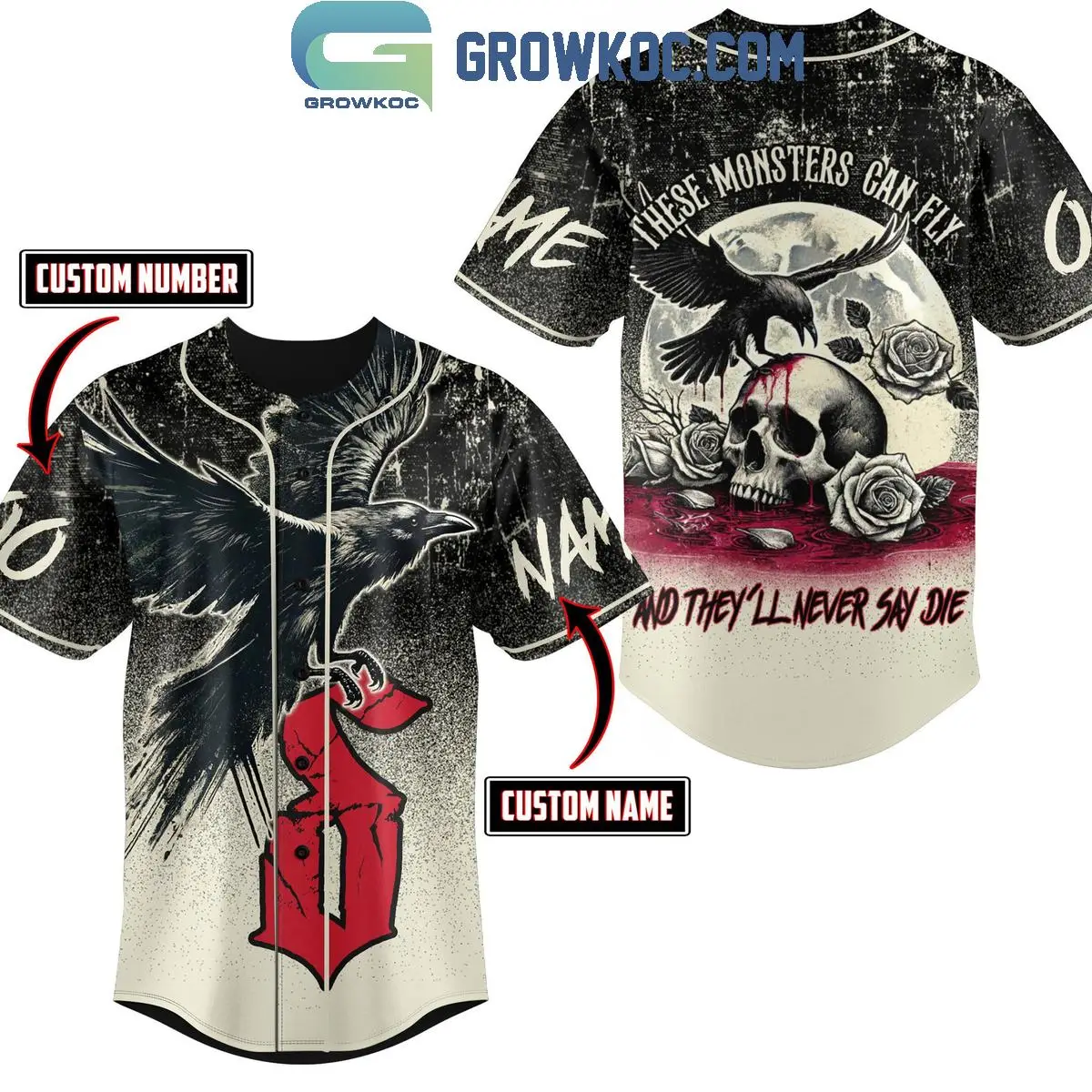 Shinedown These Monster Can Fly And They'll Never Say Die Personalized Baseball Jersey