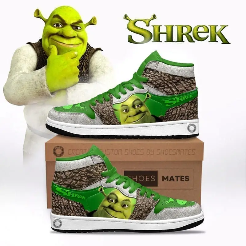 Shrek Air Jordan 1 High Top Shoes Shrek Air Jordan 1 High Top Shoes - Image 1