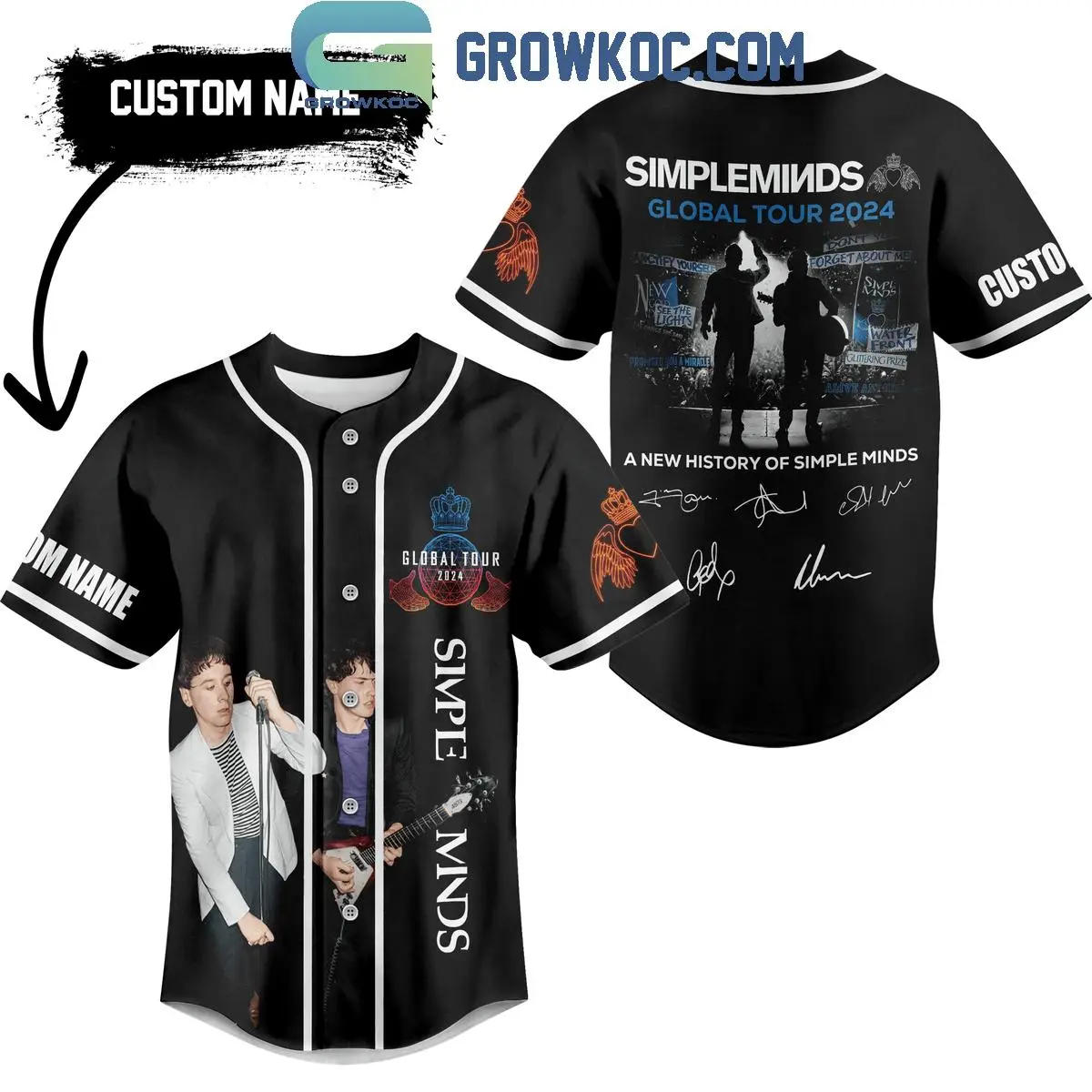 Simple Minds A New History Global Tour 2024 Personalized Baseball Jersey
