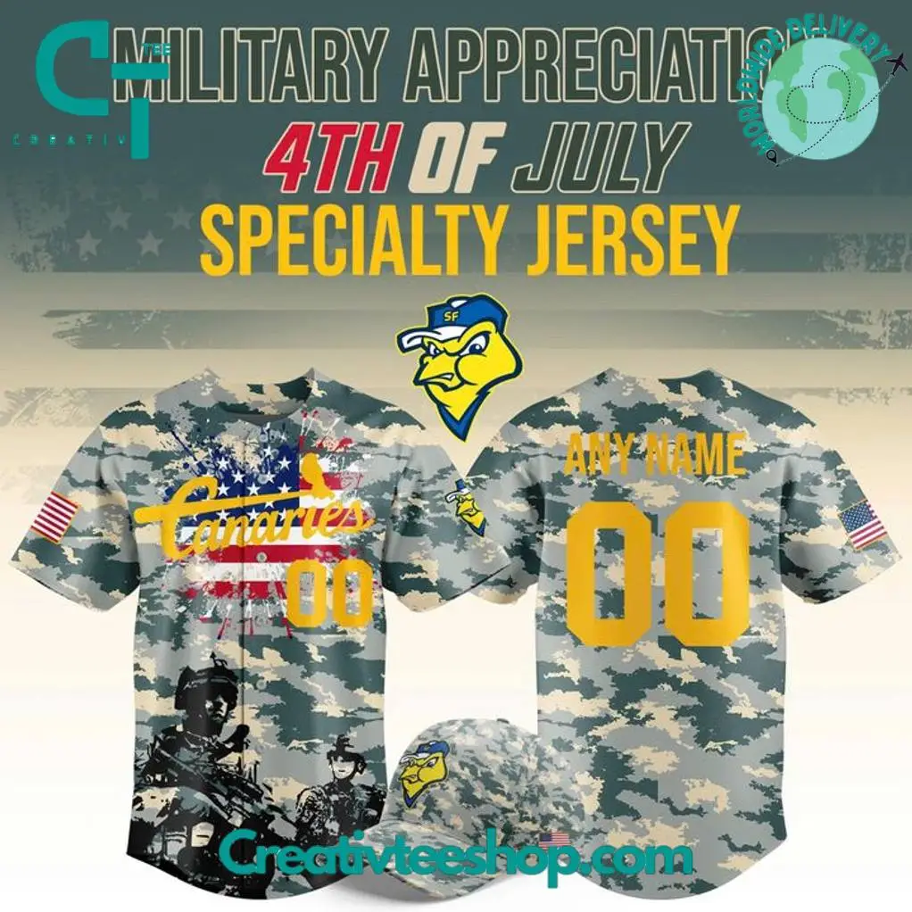 Sioux Falls Canaries Military Appreciation Night 2025 Personalized Baseball Jersey