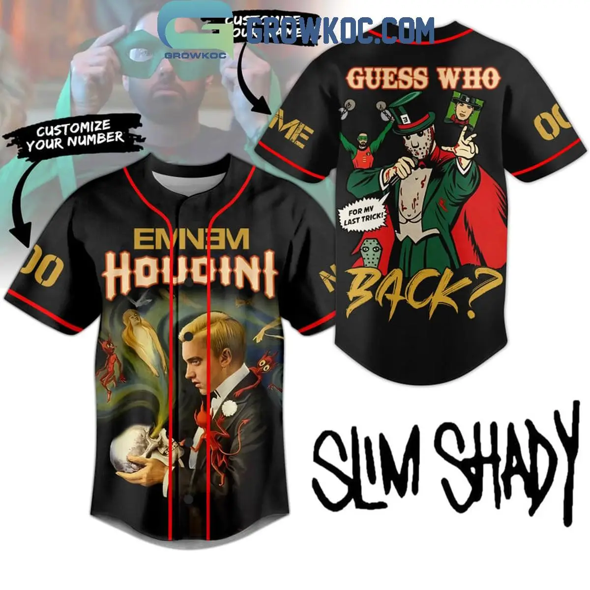 Slim Shady The Magician Guess Who's Back Personalized Baseball Jersey