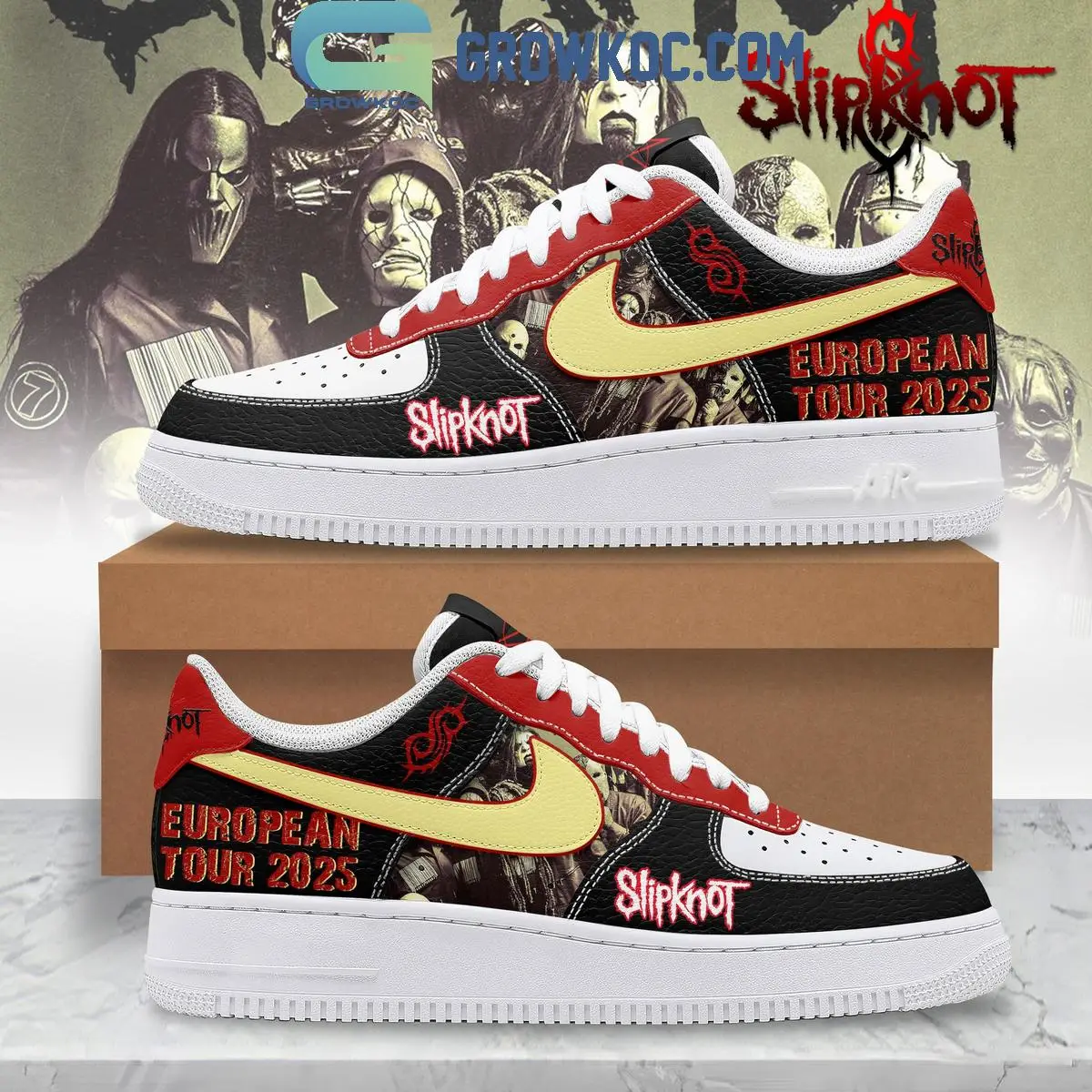 Slipknot European Tour 2025 Air Force 1 Shoes