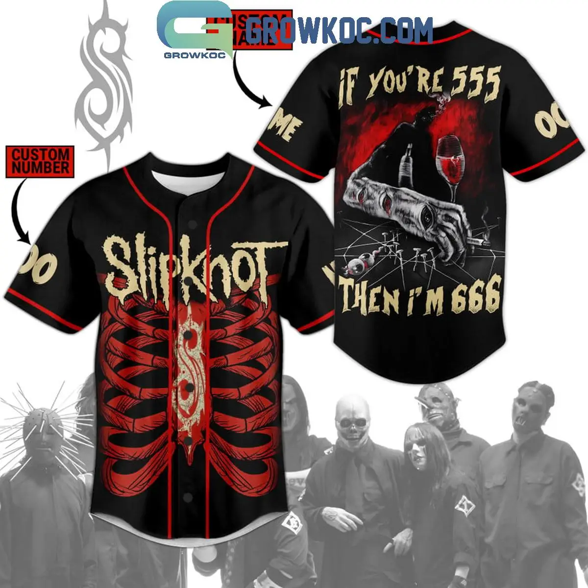 Slipknot If You're 555 Then I'm 666 Personalized Baseball Jersey