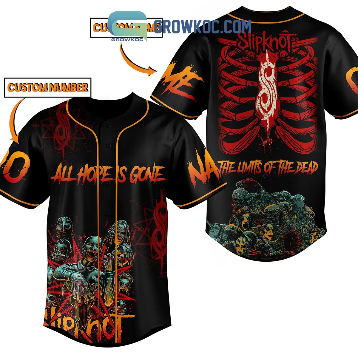 Slipknot The Limits Of The Dead All Hope Is Gone Personalized Baseball Jersey