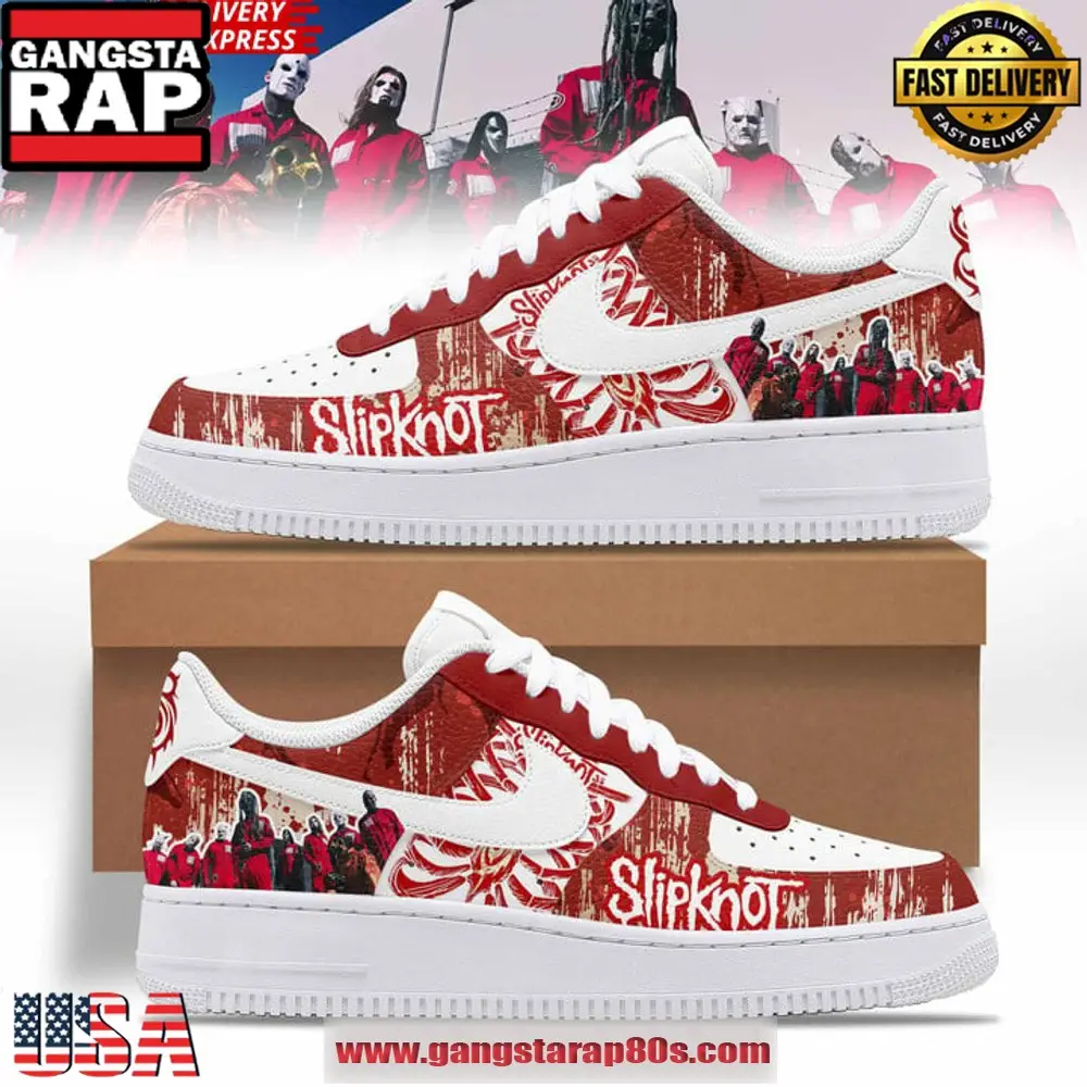 SLIPKNOT x Nike Limited Edition Air Force 1 Sneakers Shoes SLIPKNOT x Nike Limited Edition Air Force 1 Sneakers Shoes - Image 1