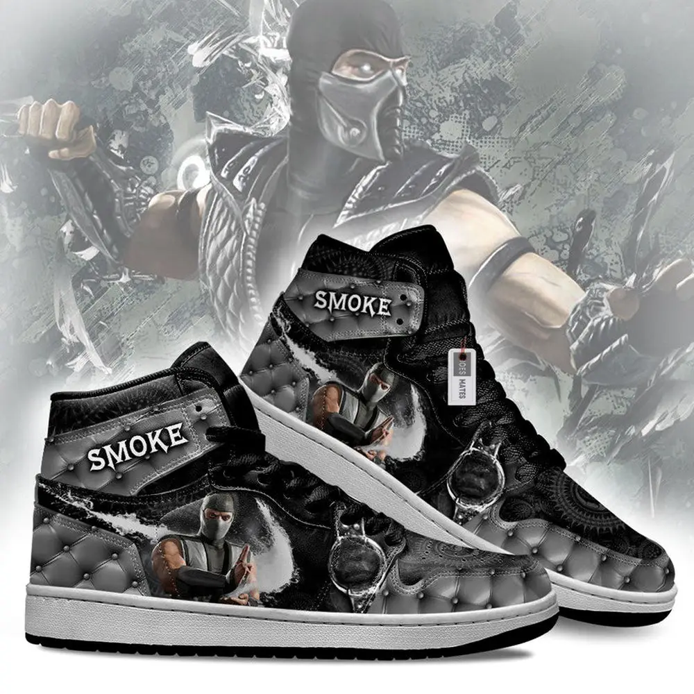 Smoke Mortal Kombat AJ1 High Top Shoes