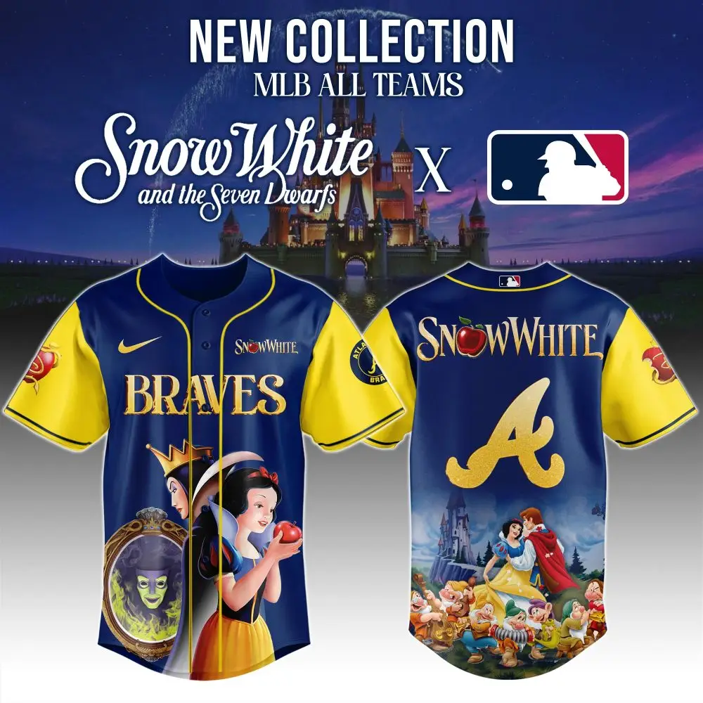 Snow White Mlb Braves Jersey - Limited Edition Disney Crossover, Officially Licensed