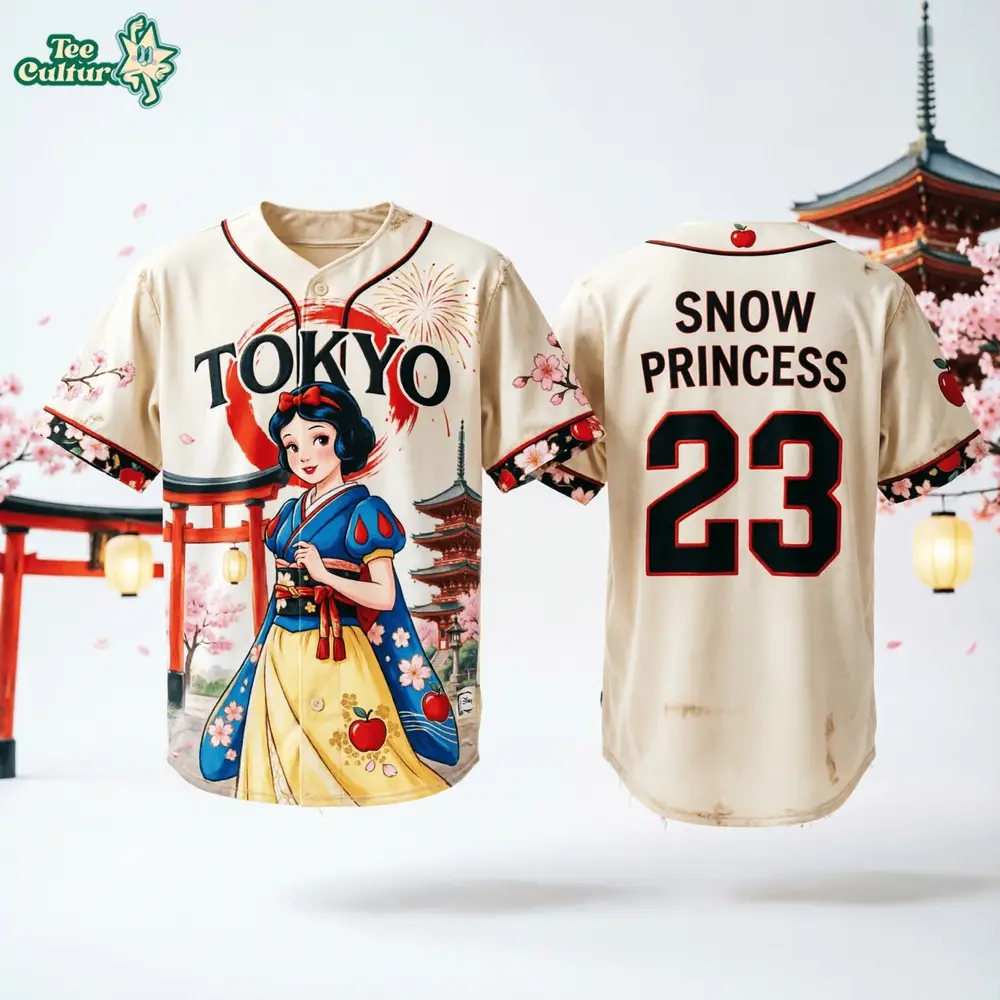 Snow White Tokyo Princess Anime Inspired Baseball Jersey