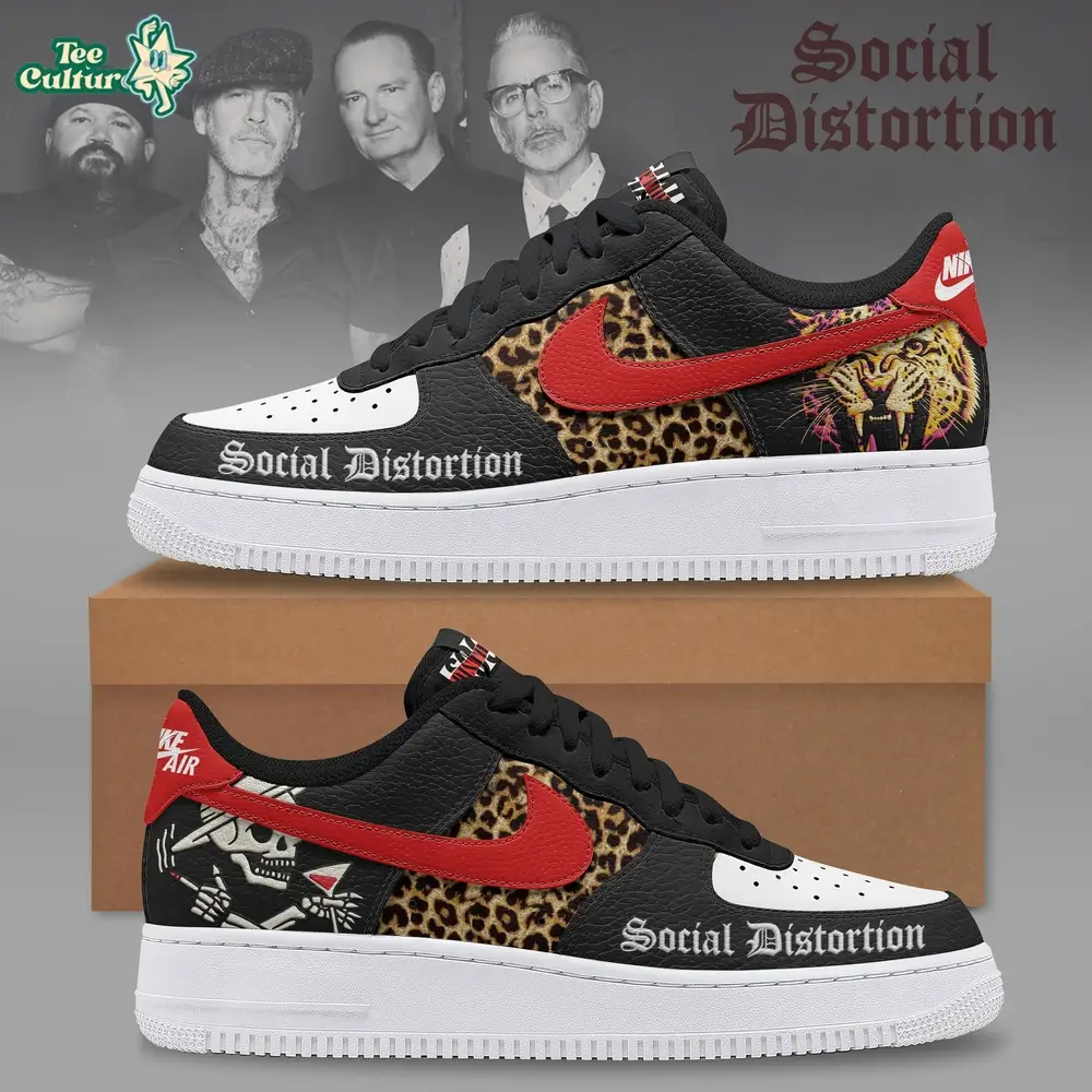 Social Distortion Leopard Tiger Punk Rock Air Force 1 Sneakers 2026