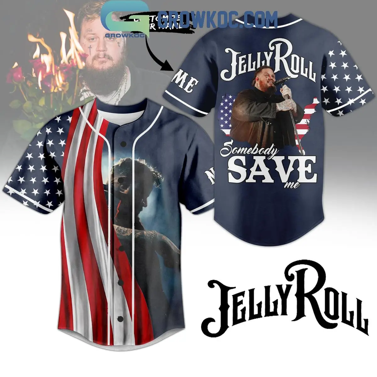 Somebody Save Me Jelly Roll American Personalized Baseball Jersey