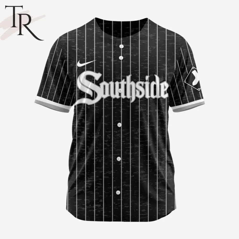 Southside Striped Black Baseball Jersey - Classic Style For Sports & Casual Wear
