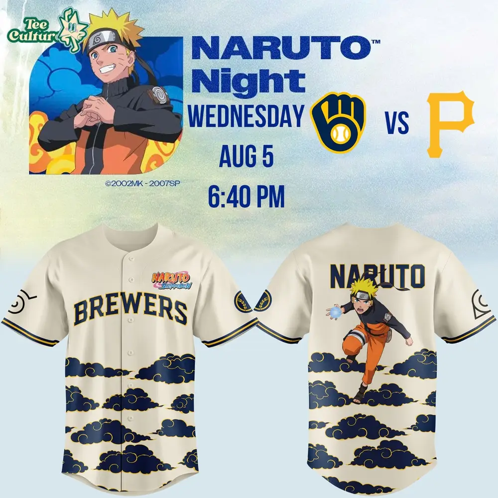 Special New Edition Milwaukee Brewers x Naruto Night Jersey