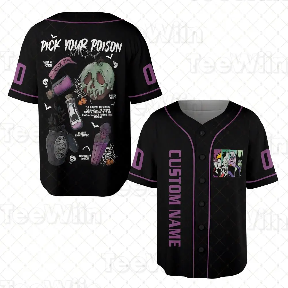 Spooky Custom Baseball Jersey - 'Pick Your Poison' Design With Personalized Name Option