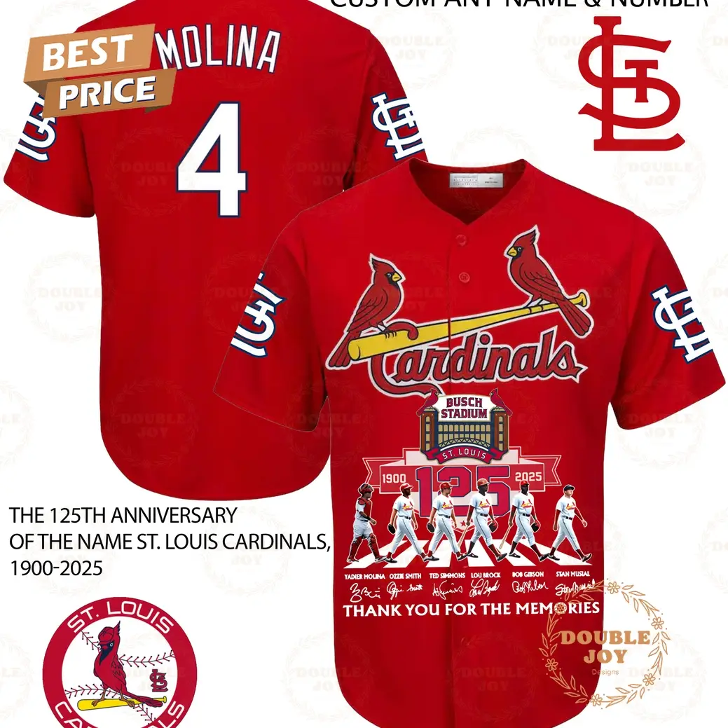 St. Louis Cardinals 125th 1900-2025 Thank You Fpr The Memories Custom Name Limited Edition Baseball Jersey