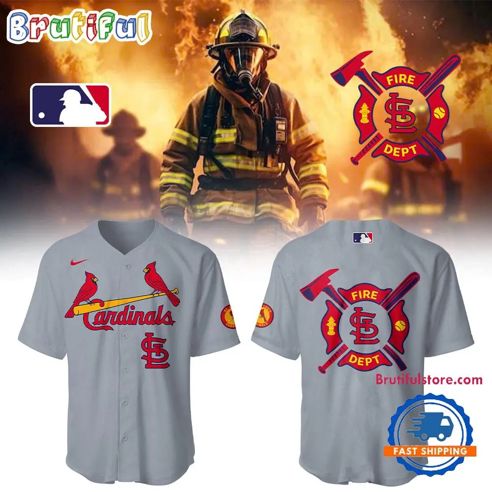 St. Louis Cardinals x Firefighter Appreciation Night 2025 Baseball Jersey St. Louis Cardinals x Firefighter Appreciation Night 2025 Baseball Jersey - Image 1