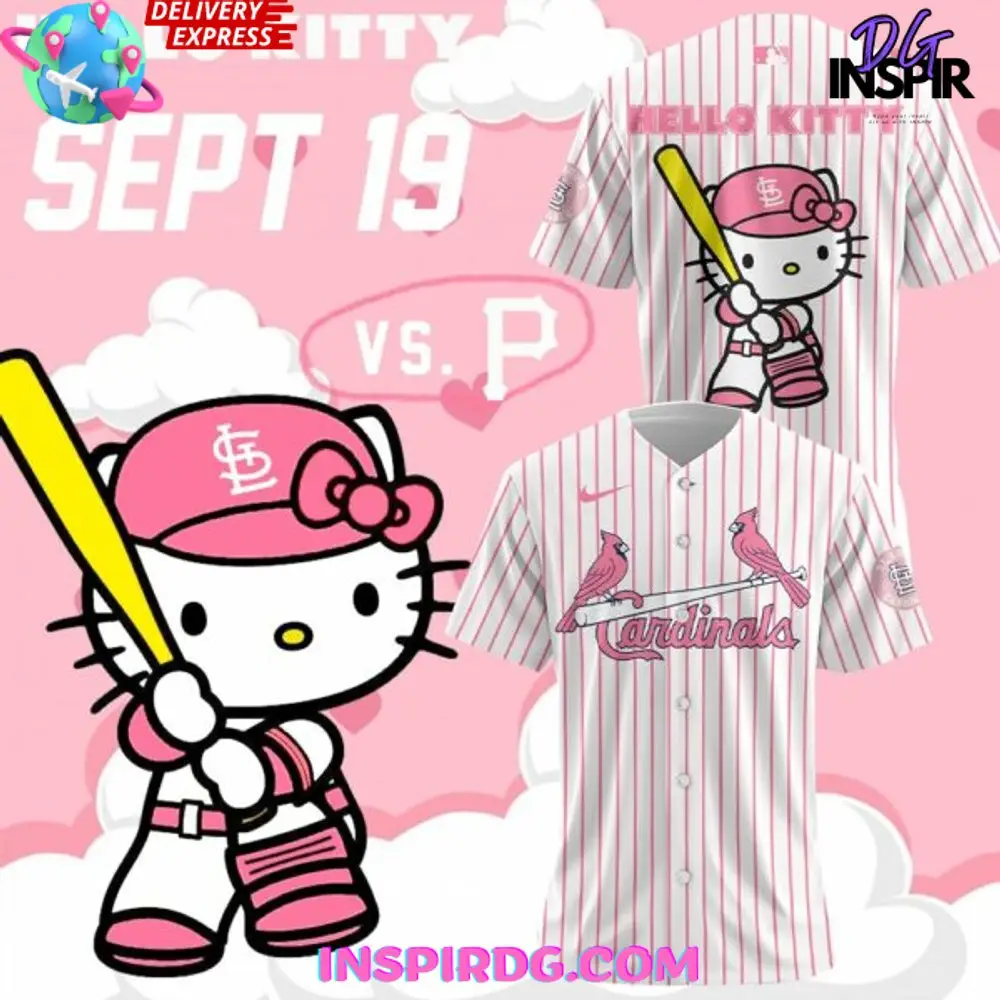 St. Louis Cardinals X Hello Kitty Night Pastel Baseball Jersey