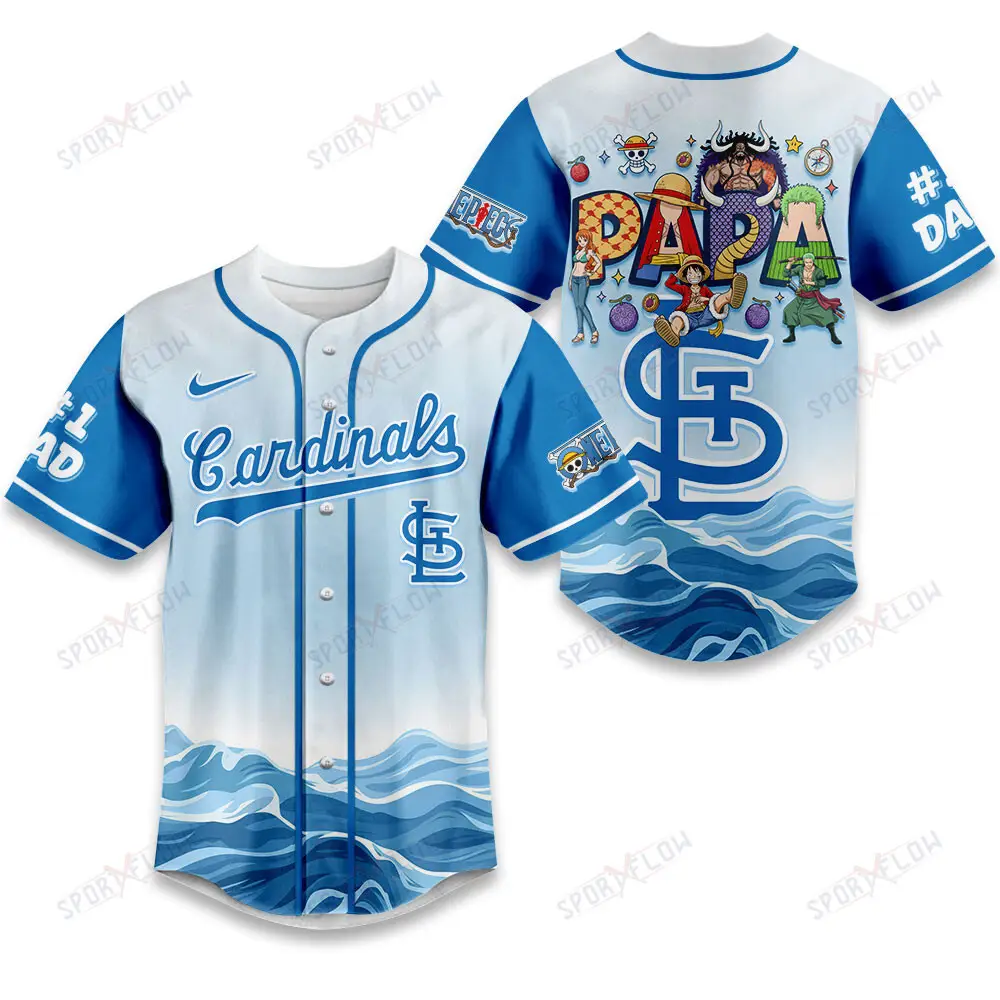 St. Louis Cardinals X One Piece Grand Line Papa Father'S Day Baseball Jersey
