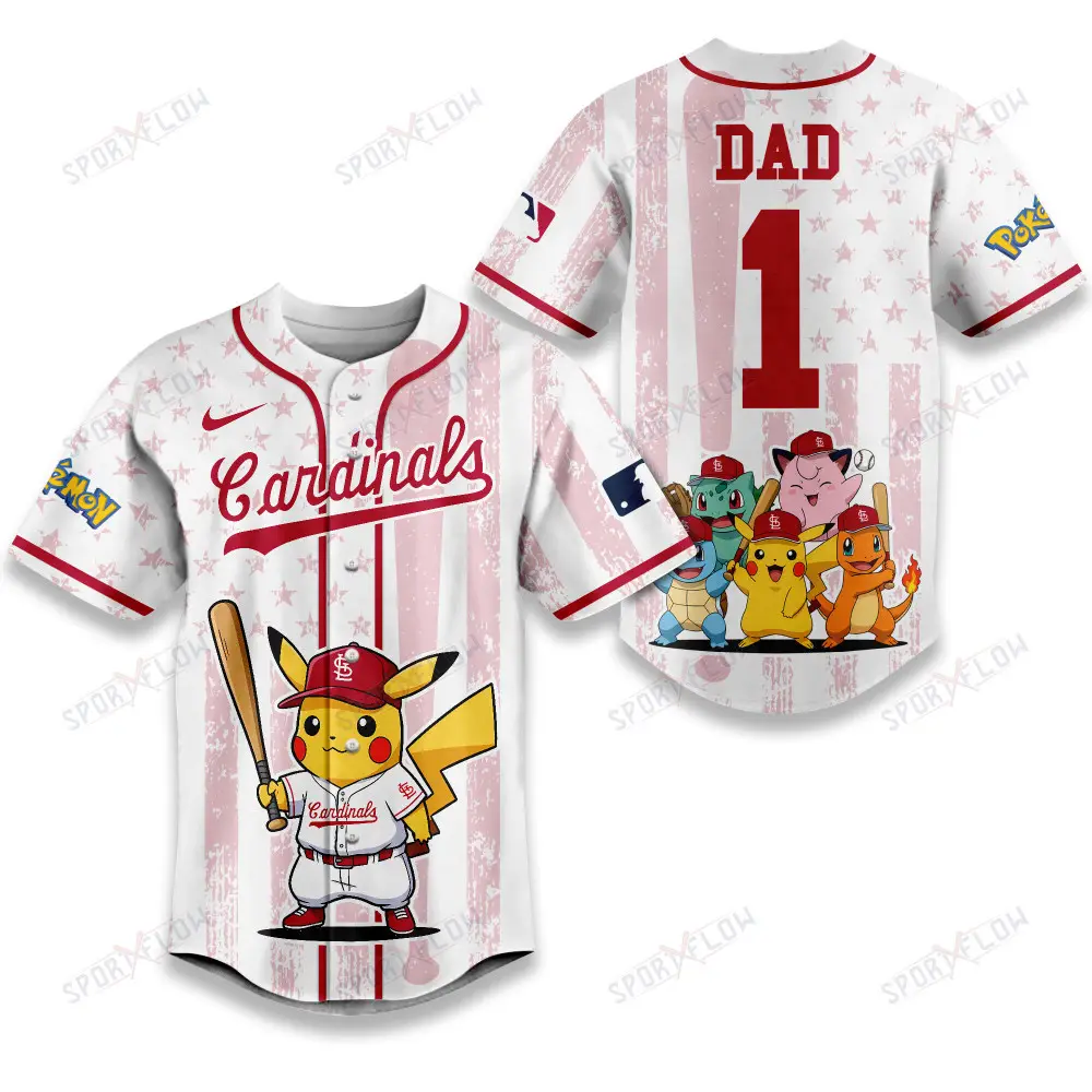 St. Louis Cardinals X Pokemon Night Dad Edition Baseball Jersey