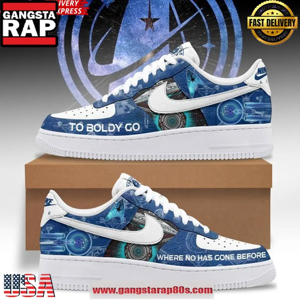 Star Trek To Boldly Go Limited Edition Air Force 1 Sneakers Shoes Star Trek To Boldly Go Limited Edition Air Force 1 Sneakers Shoes - Image 1