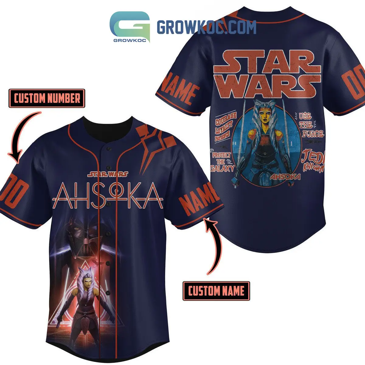 Star Wars Ahsoka Protect The Galaxy Personalized Baseball Jersey