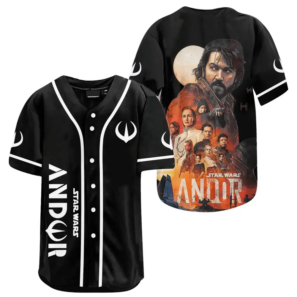 Star Wars Andor Baseball Jersey - Unisex Fan Apparel With Iconic Characters & Logo