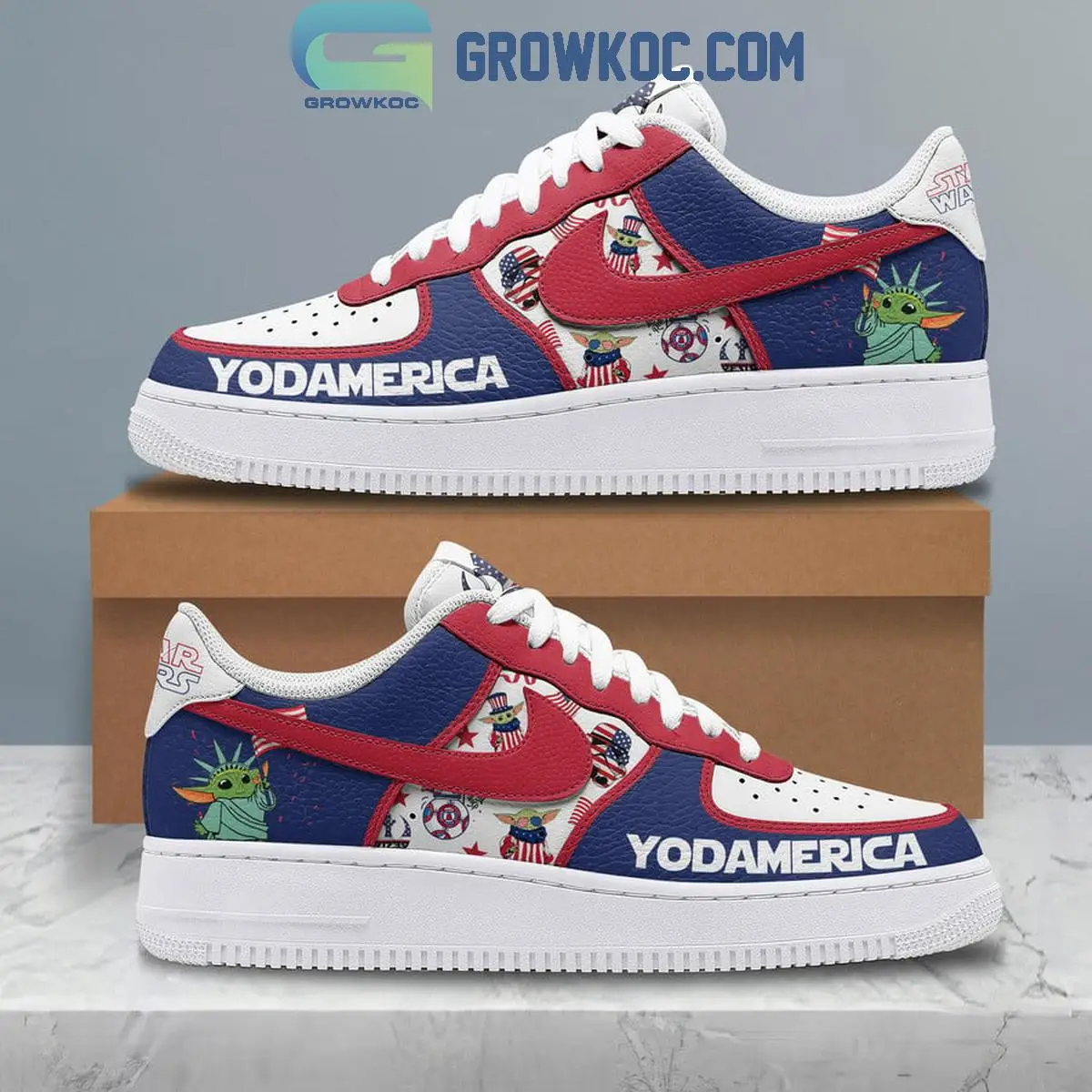 Star Wars Baby Yodamerica Liberty Statue Air Force 1 Shoes Star Wars Baby Yodamerica Liberty Statue Air Force 1 Shoes - Image 1
