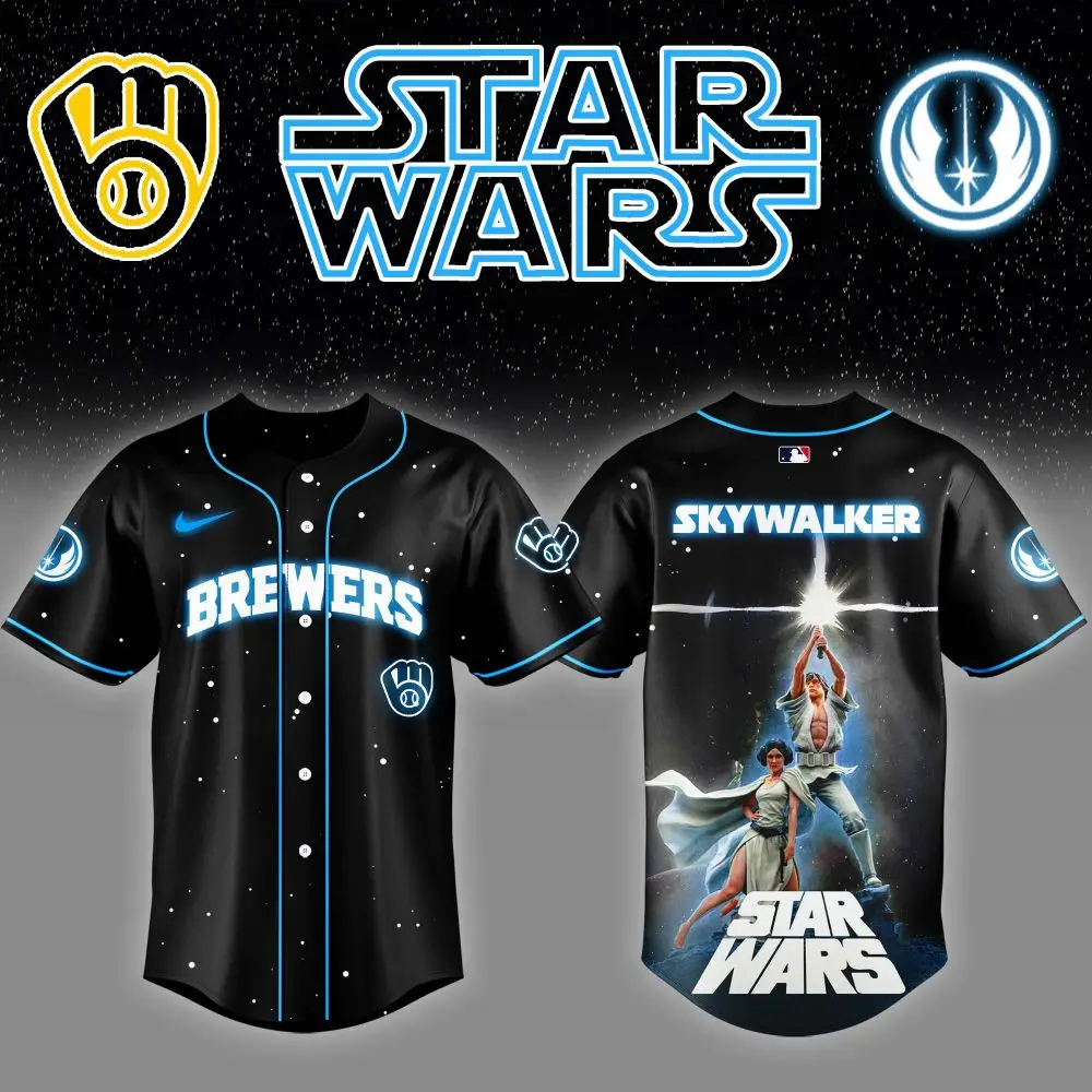 Star Wars Brewers Baseball Jersey - Skywalker Design , Limited Edition Fan Gear
