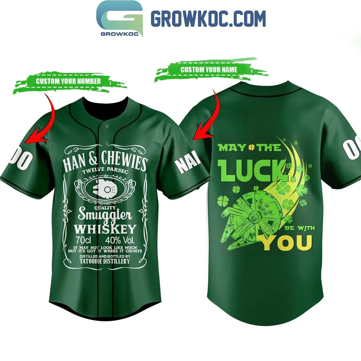 Star Wars Han And Chewies Luck Be With You Personalized Baseball Jersey