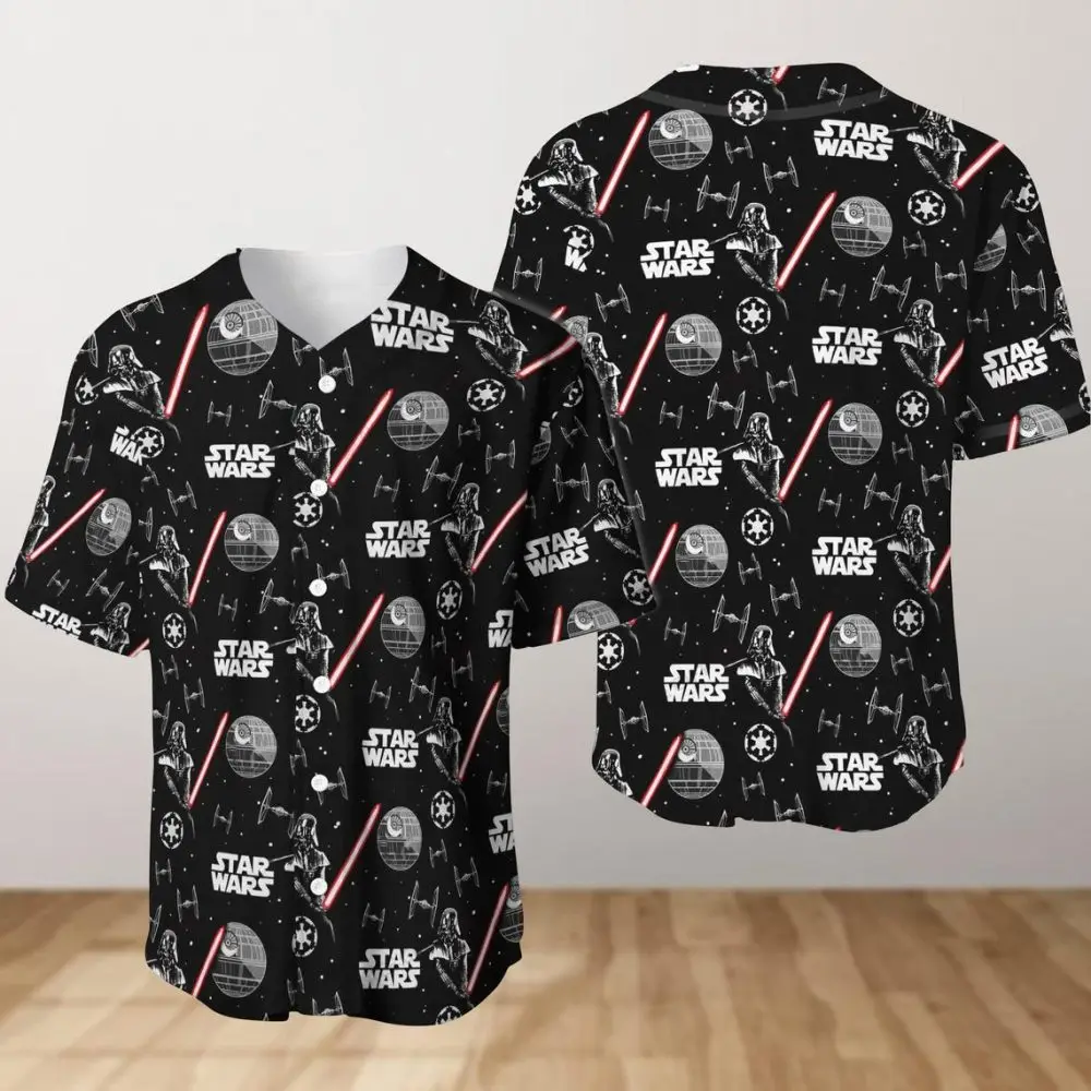 Star Wars Men'S Hawaiian Shirt - Darth Vader & Death Star Design – Perfect For Fans! Star Wars Men'S Hawaiian Shirt - Darth Vader & Death Star Design – Perfect For Fans! - Image 1