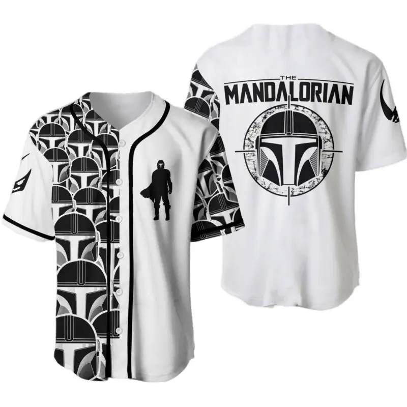 Star Wars Themed Baseball Jersey - Mandalorian Design, Stylish & Comfortable Fan Apparel