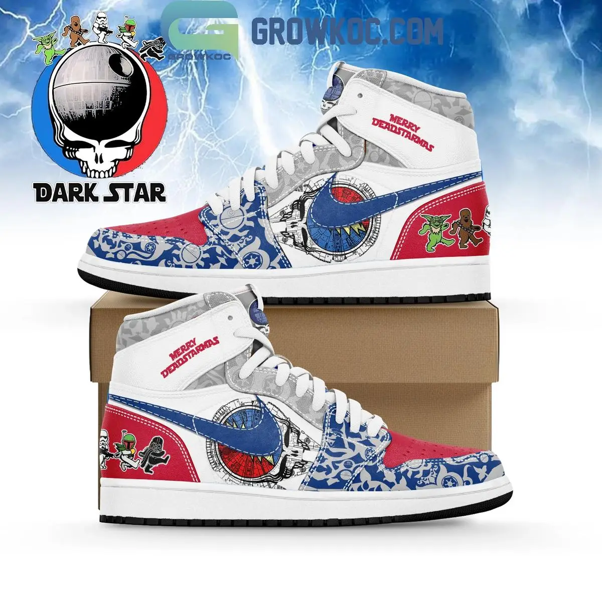 Star Wars x Grateful Dead Merry Deadstarmas Air Jordan 1 Shoes