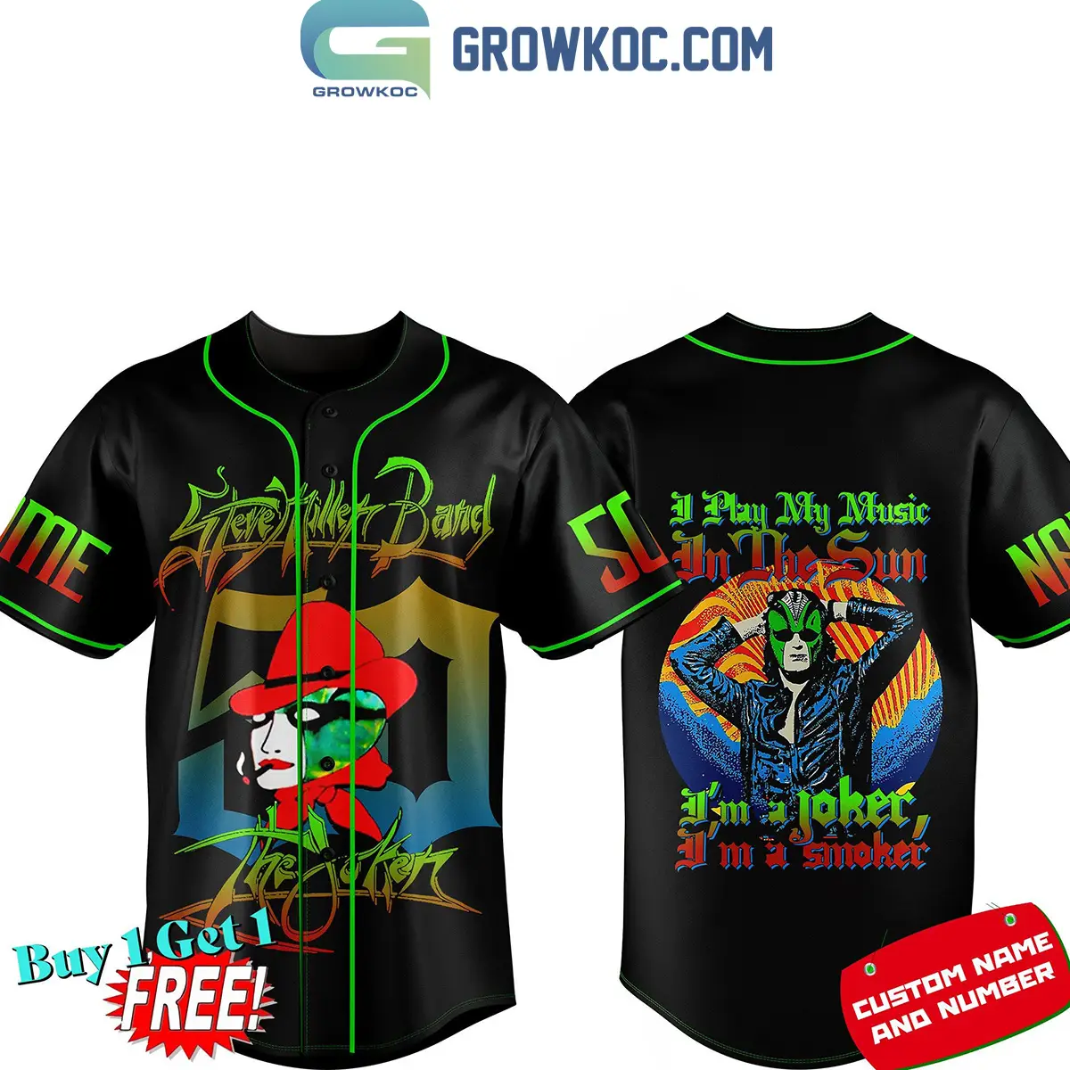 Steve Miller Band I Play My Music In The Sun I'm A Joker Personalized Baseball Jersey