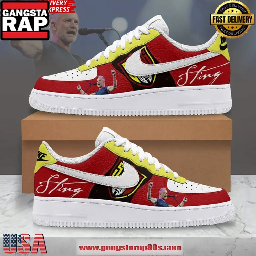 Sting Concert Limited Edition Air Force 1 Running Sneakers Shoes Sting Concert Limited Edition Air Force 1 Running Sneakers Shoes - Image 1