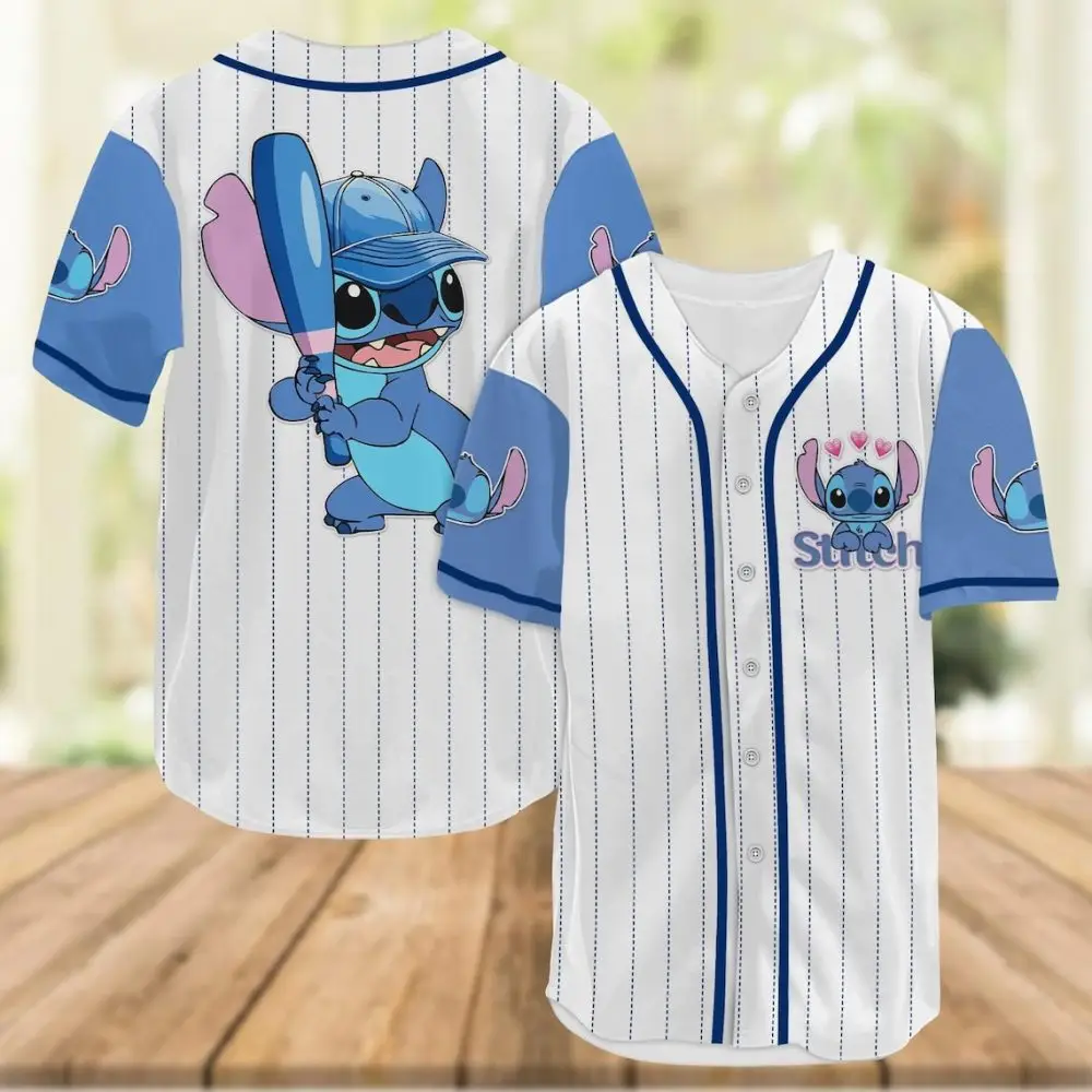 Stitch Baseball Jersey – Cute Cartoon Character Sports Shirt For Kids & Fans