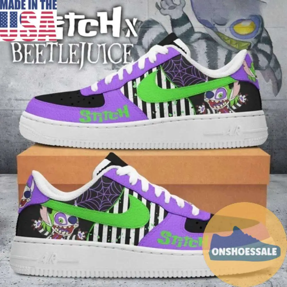 Stitch Beetlejuice Air Force 1, Gift For Fans - Best Gift Shoes Stitch Beetlejuice Air Force 1, Gift For Fans - Best Gift Shoes - Image 1