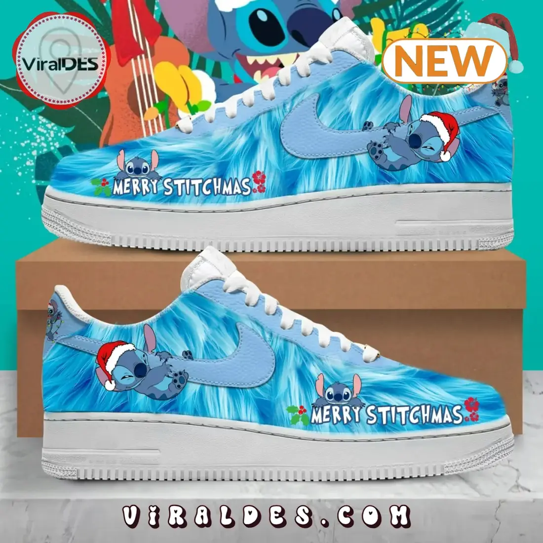 Stitch Disney Merry Stitchmas 2024 Christmas Air Force 1